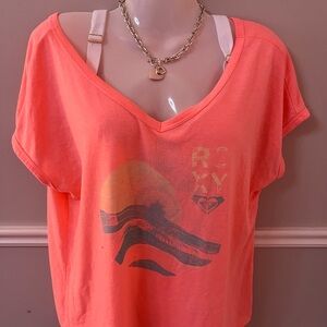 vintage coral roxy shirt
